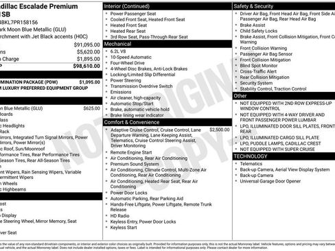 Used 2023 Cadillac Escalade Premium Luxury w/ LPO, Illumination Package image 10