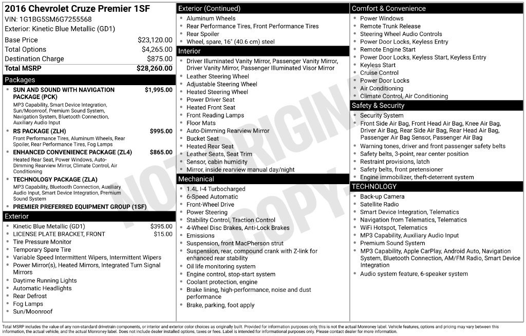 Used 2016 Chevrolet Cruze Premier FWD image 2
