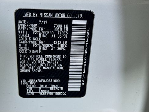 Used 2018 Nissan Armada Platinum w/ Captain Seat Package image 12