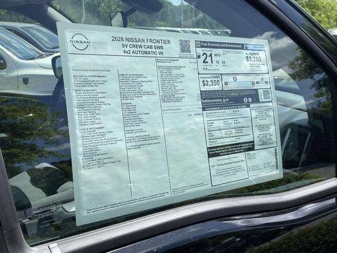 New 2026 Nissan Frontier SV w/ SV Convenience Package RWD image 2