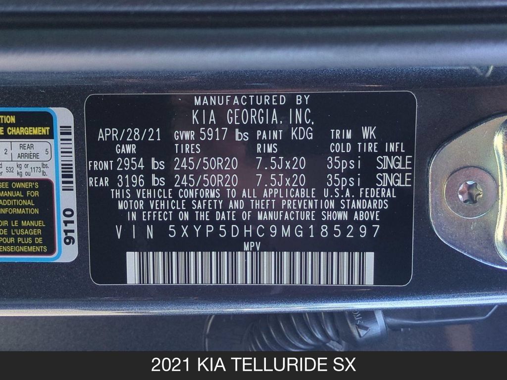 Used 2021 Kia Telluride SX w/ Nightfall Edition Package AWD/4WD image 25