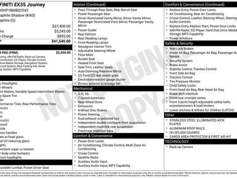 Used 2011 INFINITI EX35 Journey w/ Premium Pkg RWD image 2
