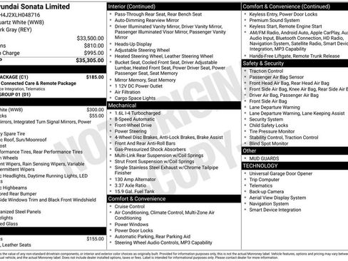 Used 2020 Hyundai Sonata Limited w/ Cargo Package FWD image 8