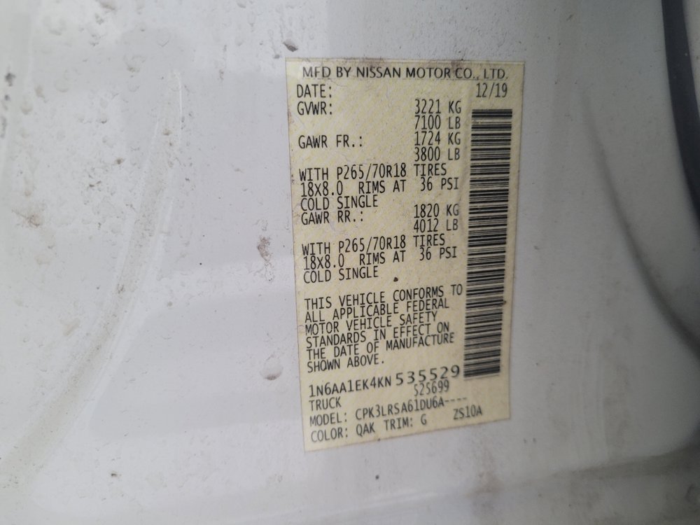 Used 2019 Nissan Titan S w/ S Utility Package RWD image 33