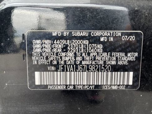 Used 2020 Subaru WRX Limited w/ Popular Package #3 (IZT) AWD/4WD image 6
