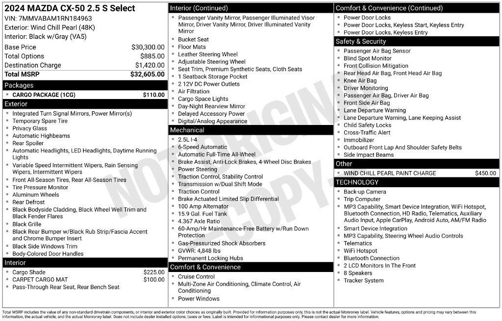 Certified 2024 MAZDA CX-50 AWD 2.5 S w/ Cargo Package image 18