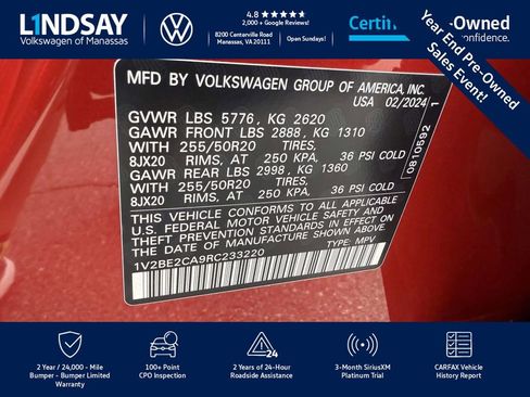Certified 2024 Volkswagen Atlas Cross Sport SEL image 27