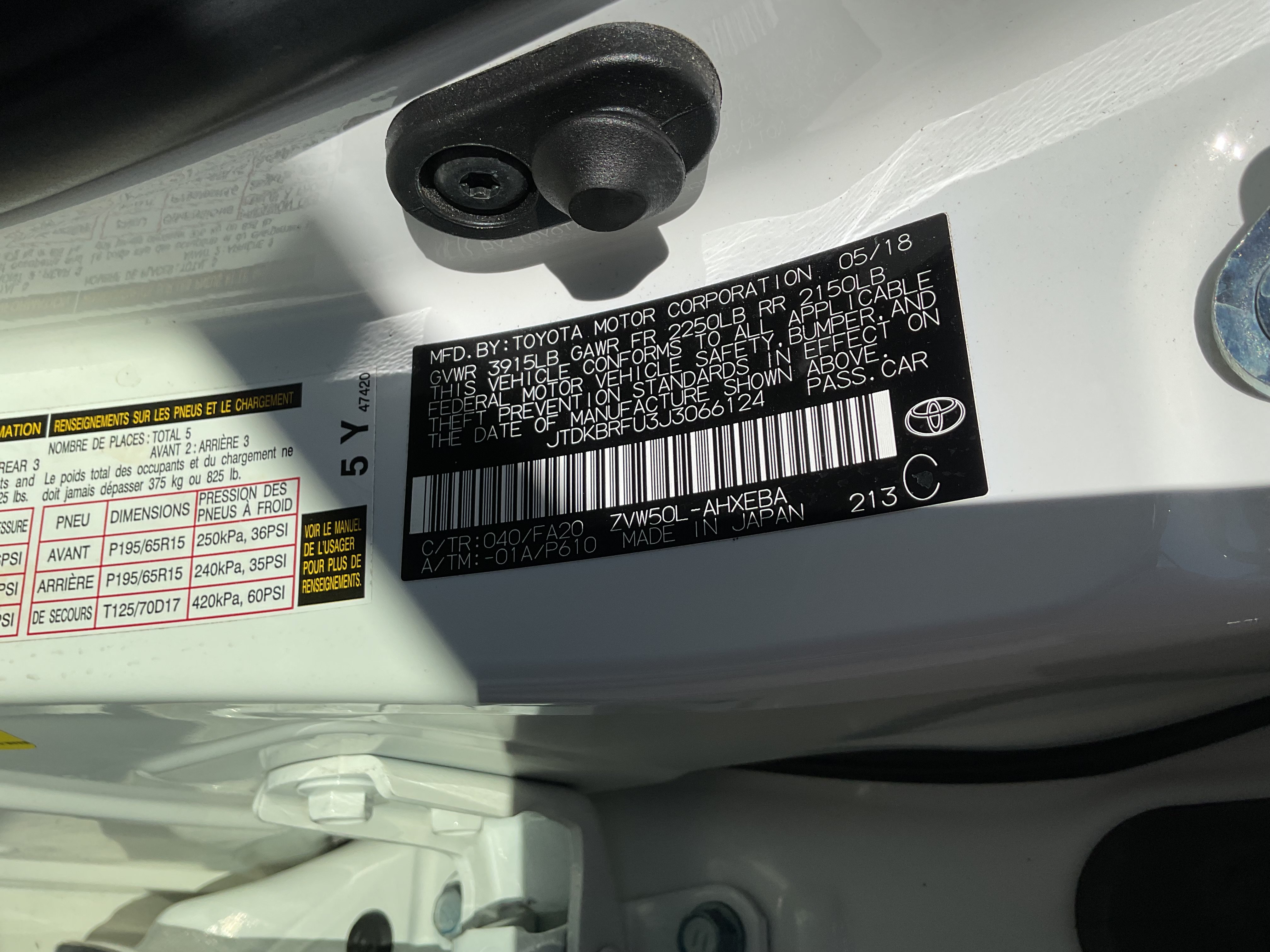 Used 2018 Toyota Prius Two w/ Prius Two Safety Plus Package FWD image 20