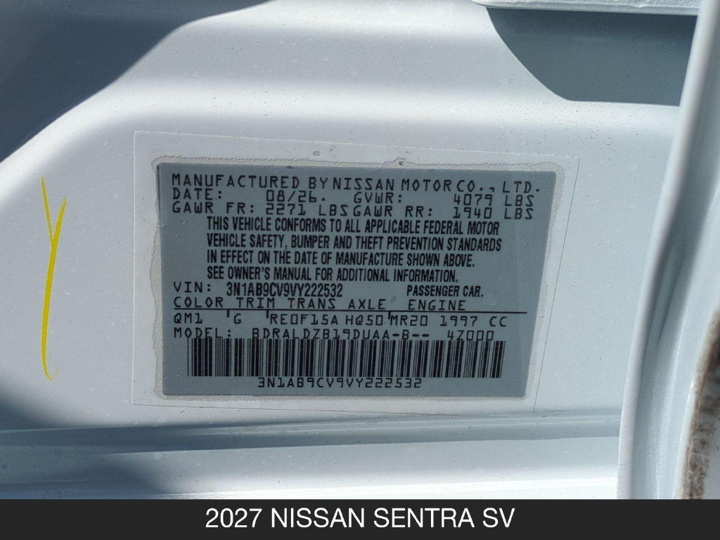 New 2027 Nissan Sentra SV FWD image 24