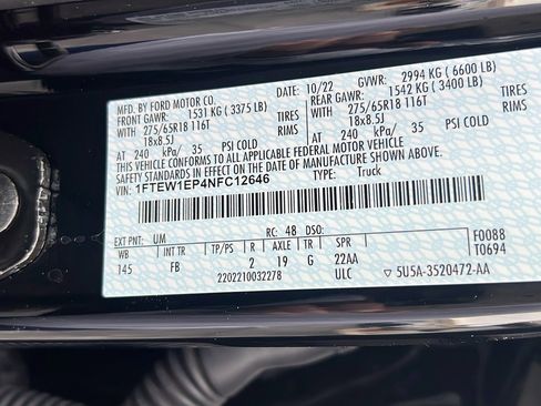 Used 2022 Ford F150 XLT w/ Equipment Group 302A High image 34