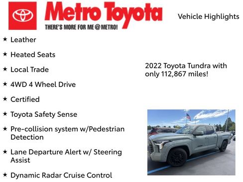 Certified 2022 Toyota Tundra SR5 w/ TRD Sport Premium Package AWD/4WD image 9
