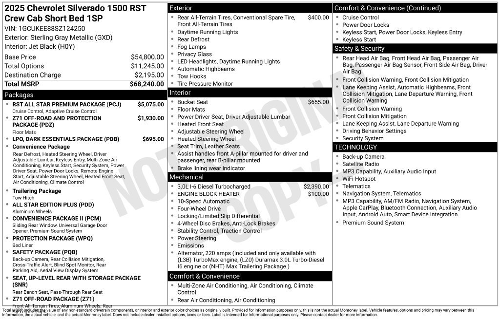 Used 2025 Chevrolet Silverado 1500 RST w/ RST All Star Premium Package AWD/4WD image 48