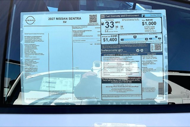 New 2027 Nissan Sentra SV w/ Floor Mat Package FWD image 12
