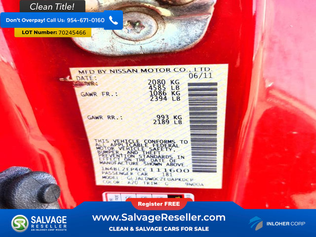 Used 2012 Nissan Altima 3.5 SR w/ Technology Pkg FWD image 16