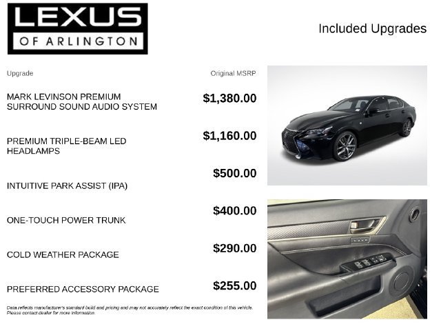Used 2018 Lexus GS 350 F Sport w/ Cold Weather Package AWD/4WD image 4