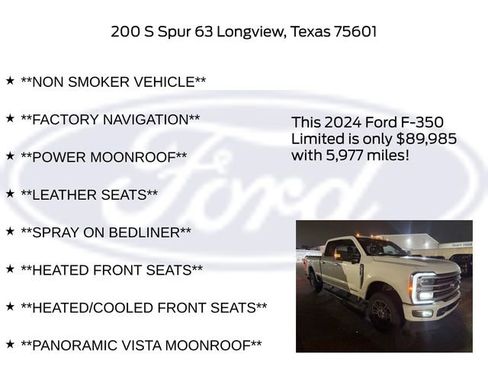 Used 2024 Ford F350 Limited w/ FX4 Off-Road Package image 5