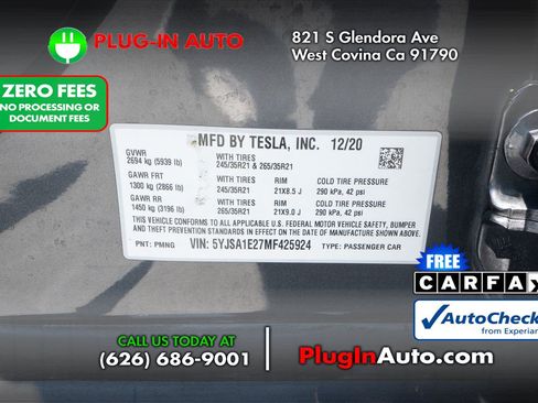 Used 2021 Tesla Model S Long Range Plus AWD/4WD image 11