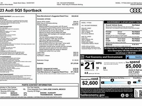 Used 2023 Audi SQ5 Prestige w/ Prestige Package AWD/4WD image 2