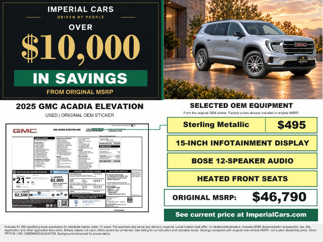 Used 2025 GMC Acadia Elevation AWD/4WD image 3
