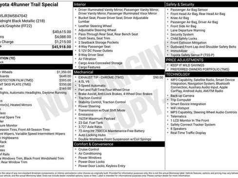 Used 2021 Toyota 4Runner Trail Special Edition AWD/4WD image 34