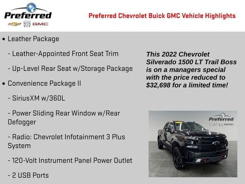 Used 2022 Chevrolet Silverado 1500 LT Trail Boss w/ LT Trail Boss Premium Package AWD/4WD image 2