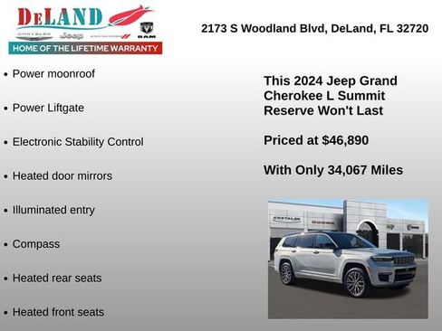 Used 2024 Jeep Grand Cherokee L Summit AWD/4WD image 13