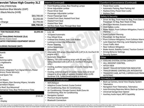 New 2026 Chevrolet Tahoe High Country w/ Sun And Tow Package AWD/4WD image 25