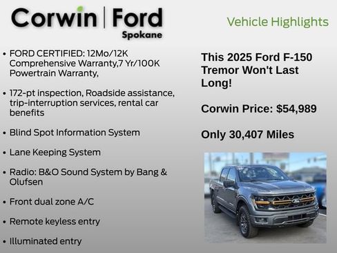 Certified 2025 Ford F150 Tremor AWD/4WD image 7