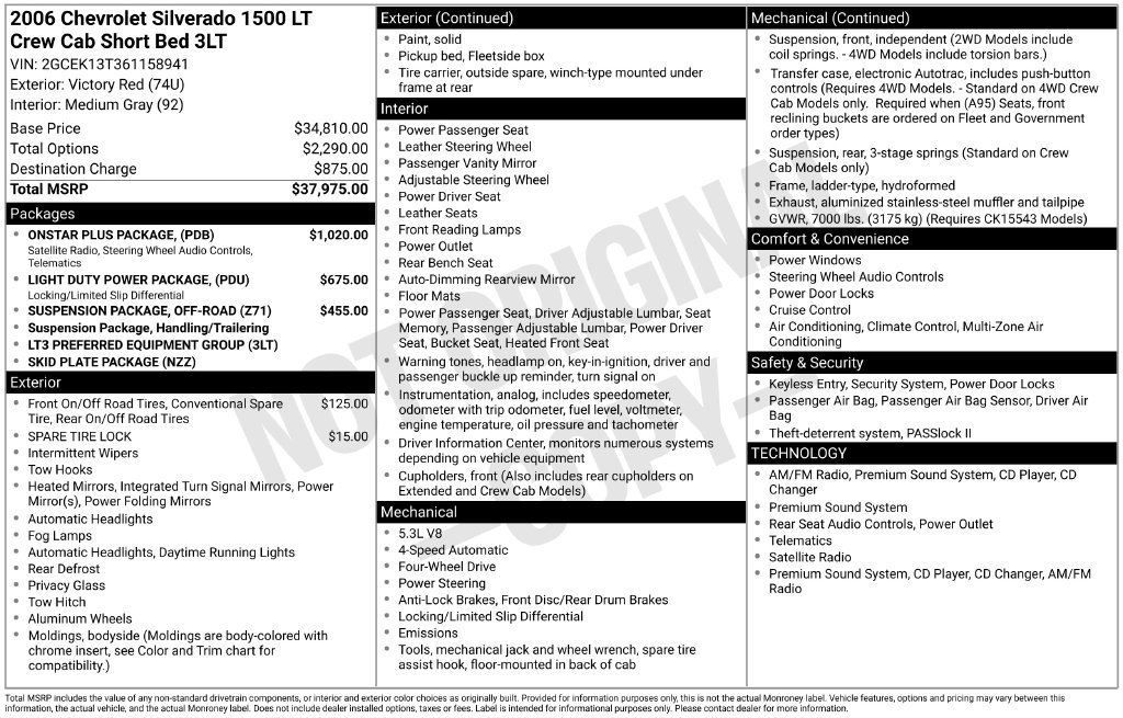 Used 2006 Chevrolet Silverado 1500 LT w/ Onstar Plus Package AWD/4WD image 4