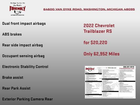 Used 2022 Chevrolet TrailBlazer RS w/ Convenience Package AWD/4WD image 8
