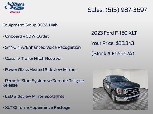 Used 2023 Ford F150 XLT w/ Equipment Group 302A High AWD/4WD image 8