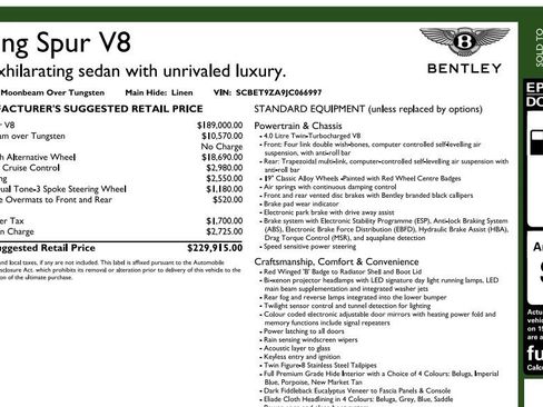 Used 2018 Bentley Flying Spur V8 AWD/4WD image 7