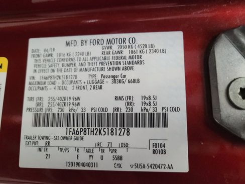 Used 2019 Ford Mustang Coupe w/ Equipment Group 101A RWD image 33