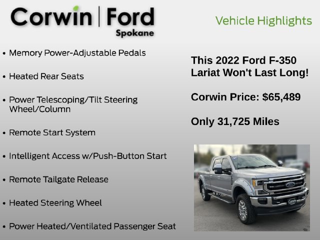 Certified 2022 Ford F350 Lariat w/ Lariat Ultimate Package AWD/4WD image 25