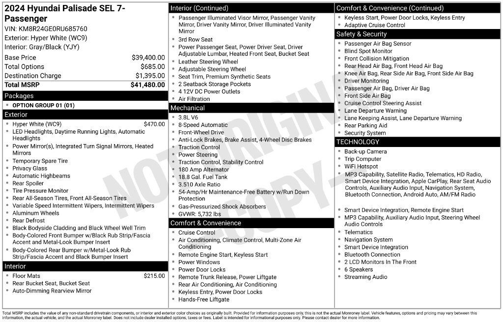 Used 2024 Hyundai Palisade SEL FWD image 10