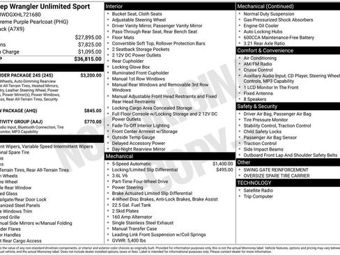 Used 2017 Jeep Wrangler Unlimited Sport w/ Quick Order Package 24S image 15