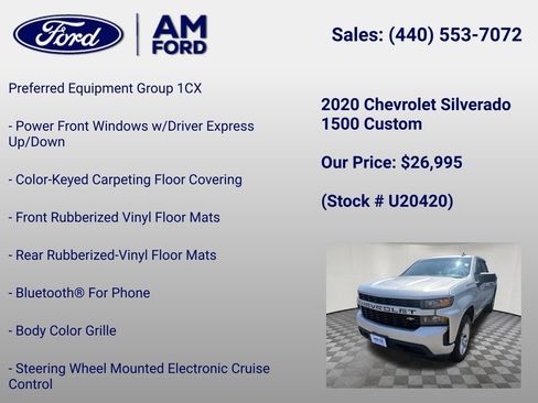 Used 2020 Chevrolet Silverado 1500 Custom w/ Custom Value Package AWD/4WD image 12