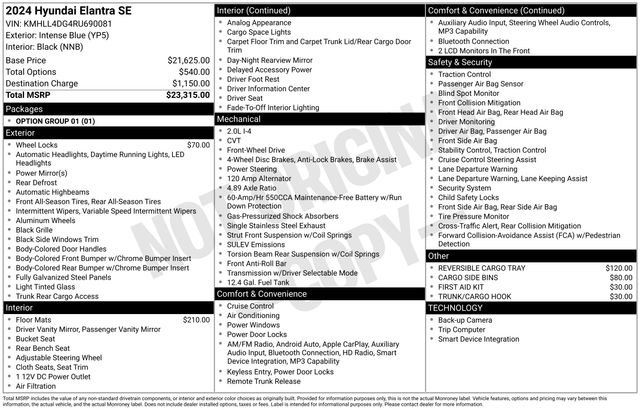 Used 2024 Hyundai Elantra SE FWD image 30