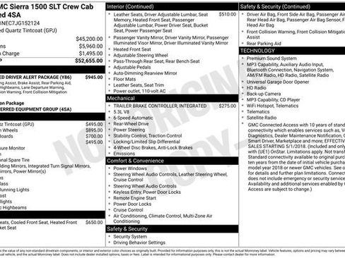 Used 2018 GMC Sierra 1500 SLT w/ Enhanced Driver Alert Package RWD image 8