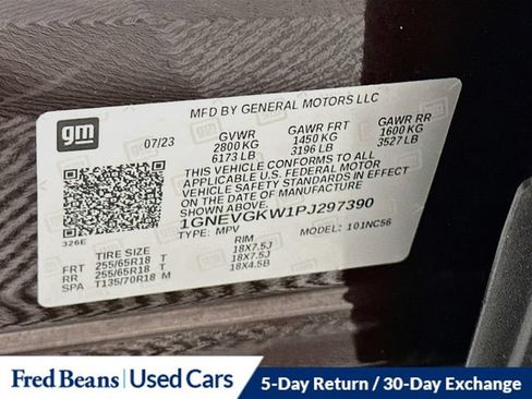 Used 2023 Chevrolet Traverse LT w/ LPO, Floor Liner Package AWD/4WD image 38