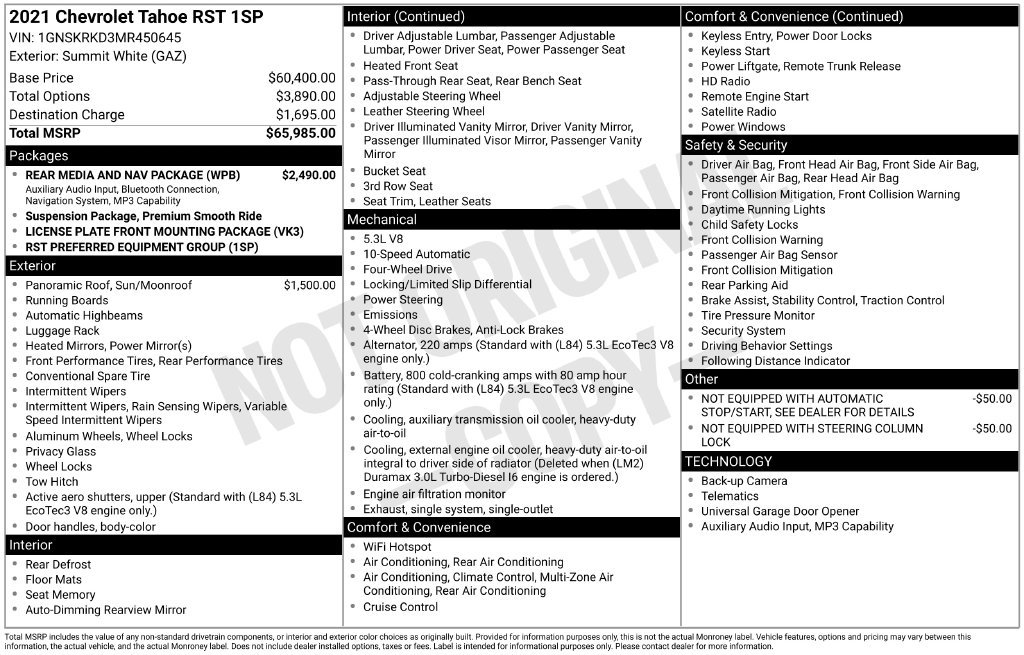 Certified 2021 Chevrolet Tahoe RST w/ Rear Media and Nav Package AWD/4WD image 6
