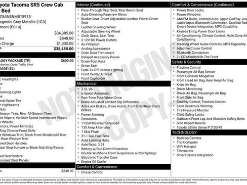 Certified 2022 Toyota Tacoma SR5 w/ Technology Package image 33