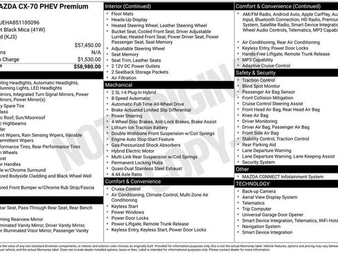 Used 2025 MAZDA CX-70 Plug-In Hybrid w/ Premium Plus image 3