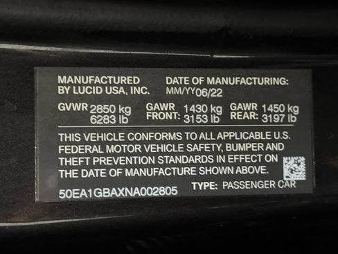 Used 2022 Lucid Air Grand Touring AWD/4WD image 83