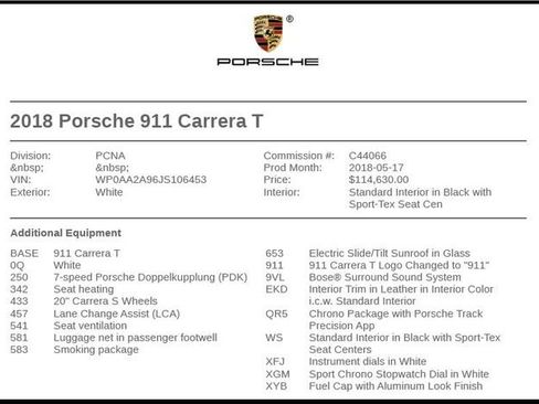Used 2018 Porsche 911 Carrera T RWD image 7