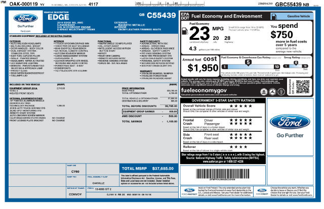 Used 2016 Ford Edge SEL w/ Equipment Group 201A AWD/4WD image 28