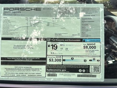New 2026 Porsche 911 Targa 4 GTS image 25