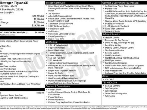 Used 2020 Volkswagen Tiguan SE w/ Panoramic Sunroof Package FWD image 5
