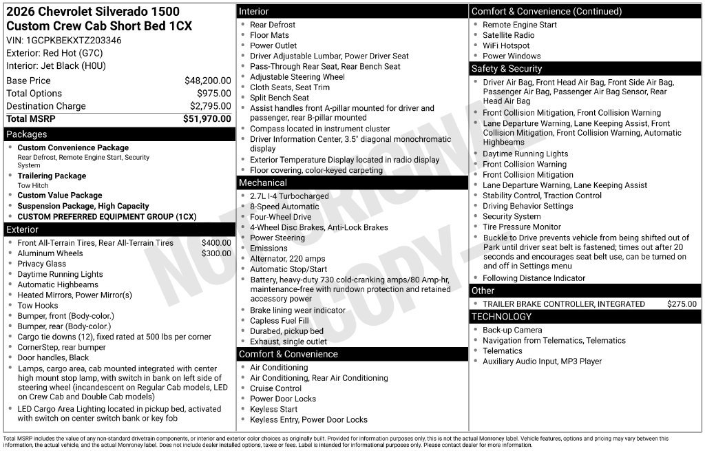 Certified 2026 Chevrolet Silverado 1500 Custom AWD/4WD image 6