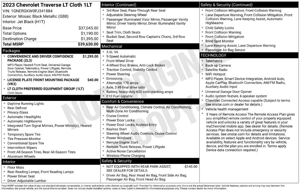 Used 2023 Chevrolet Traverse LT FWD image 10